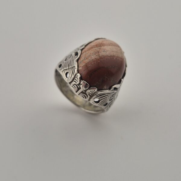 Vintage Zegelring van 835 Zilver met Picture Jasper