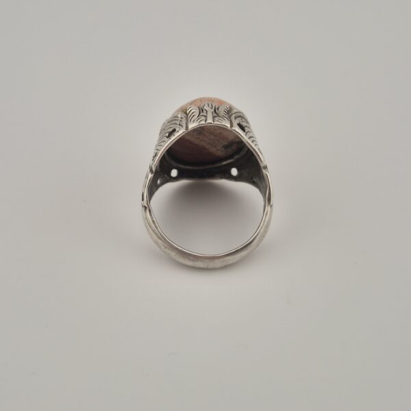 Vintage Zegelring van 835 Zilver met Picture Jasper