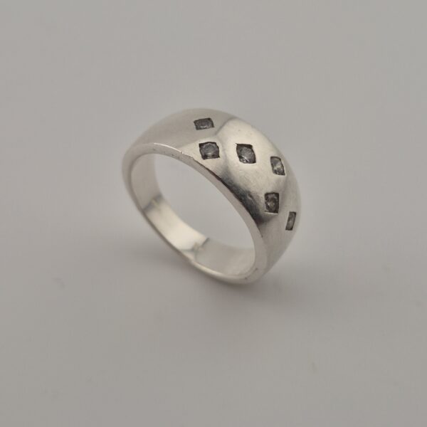 Vintage Bandring van 925 Sterling Zilver met Zirconia
