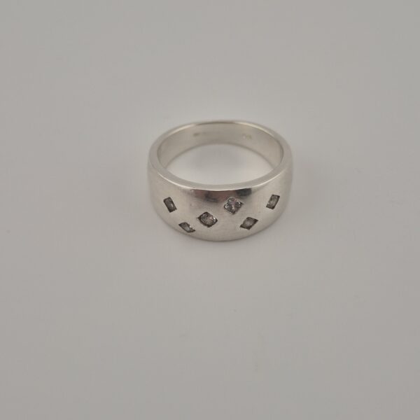 Vintage Bandring van 925 Sterling Zilver met Zirconia