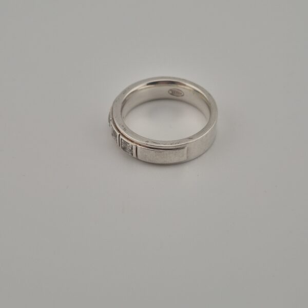 Vintage Ring van 925 Sterling Zilver met Drie Kristallen