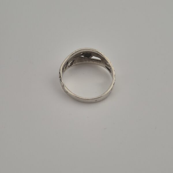 Vintage Ring van 925 Sterling Zilver met Turkoois en Reigermotief
