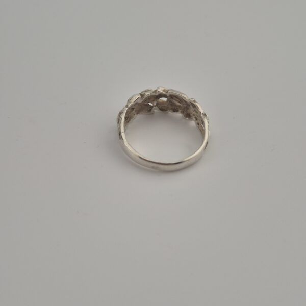 Vintage Florale Opengewerkte Ring van 925 Sterling Zilver