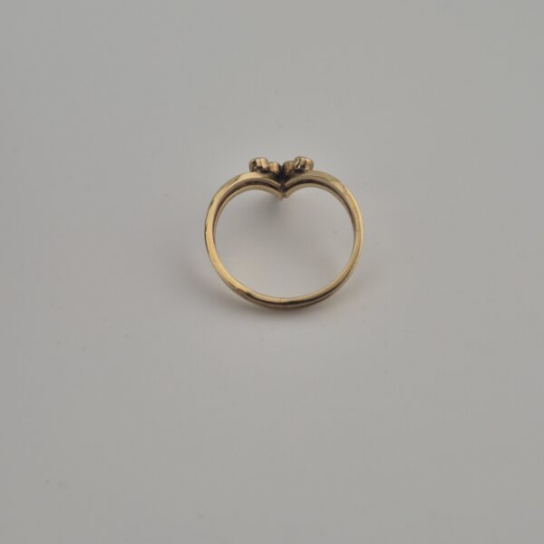 Vintage Vergulde Ring van 925 Sterling Zilver met Blauwe Kristal