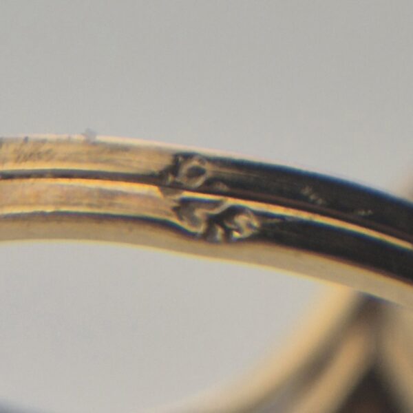 Vintage Vergulde Ring van 925 Sterling Zilver met Blauwe Kristal