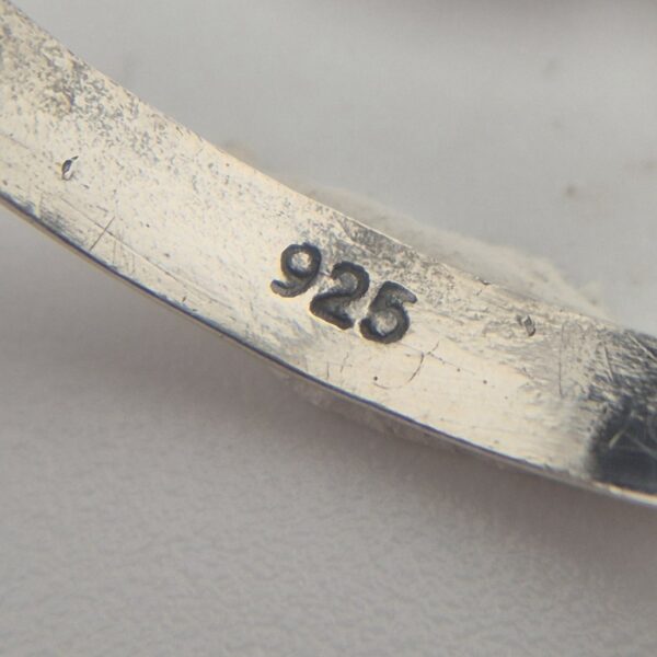 Vintage Florale Ring van 925 Sterling Zilver met Robijn Cabochon