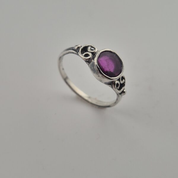 Vintage Ring van 925 Sterling Zilver met Amethist Cabochon