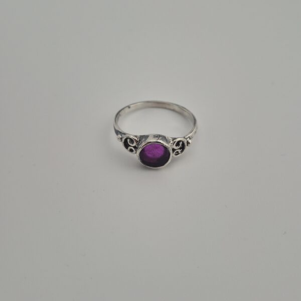 Vintage Ring van 925 Sterling Zilver met Amethist Cabochon