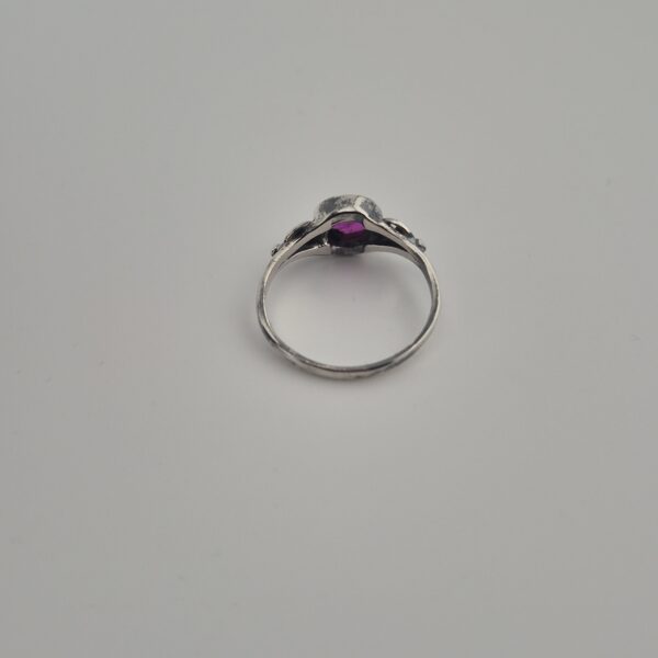 Vintage Ring van 925 Sterling Zilver met Amethist Cabochon