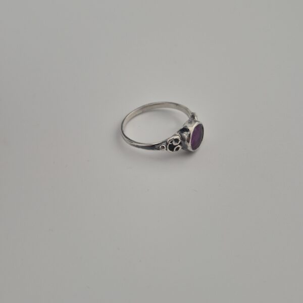 Vintage Ring van 925 Sterling Zilver met Amethist Cabochon