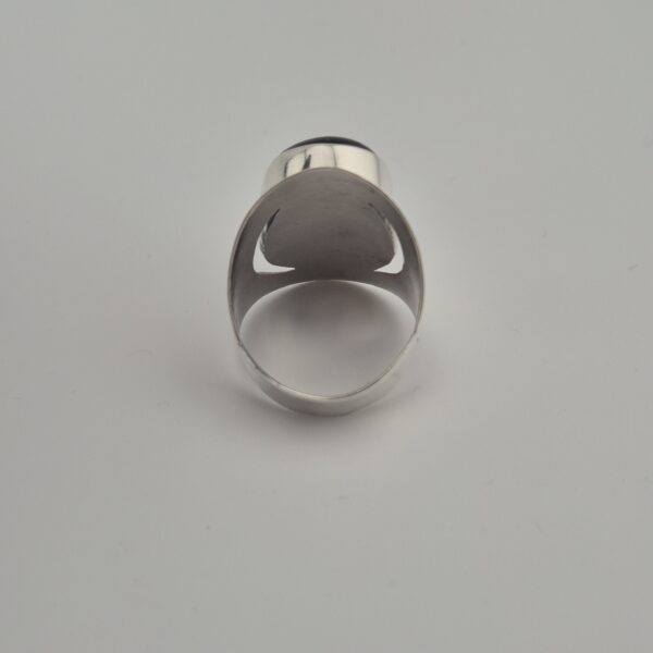Vintage Statementring van 925 Sterling Zilver met Zwarte Onyx