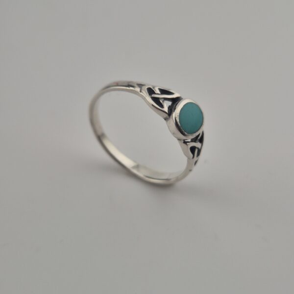 Vintage Ring van 925 Sterling Zilver met Turkoois Cabochon