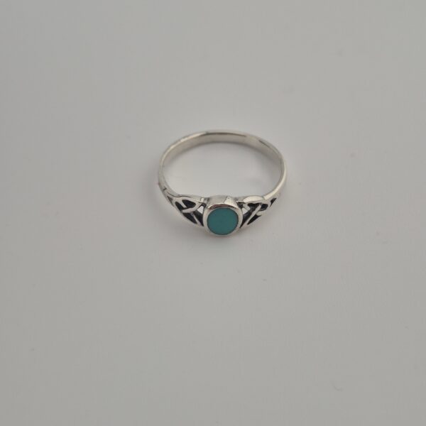 Vintage Ring van 925 Sterling Zilver met Turkoois Cabochon