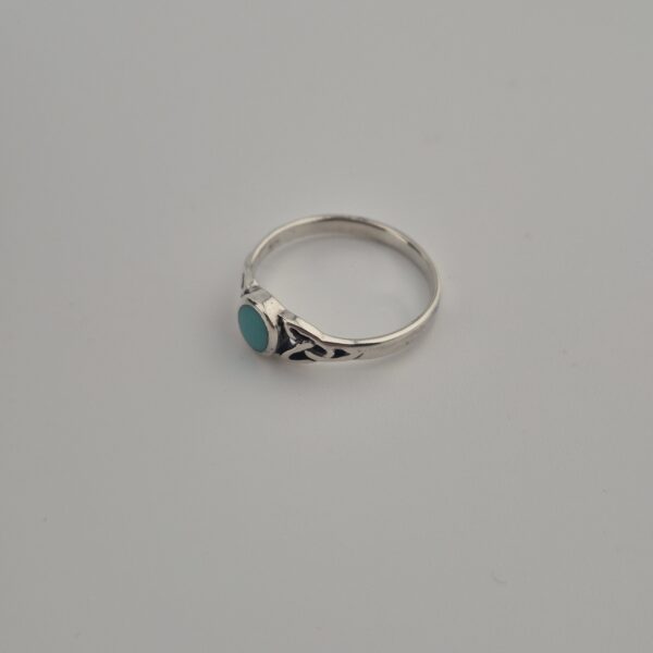 Vintage Ring van 925 Sterling Zilver met Turkoois Cabochon