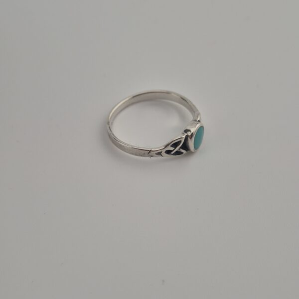 Vintage Ring van 925 Sterling Zilver met Turkoois Cabochon