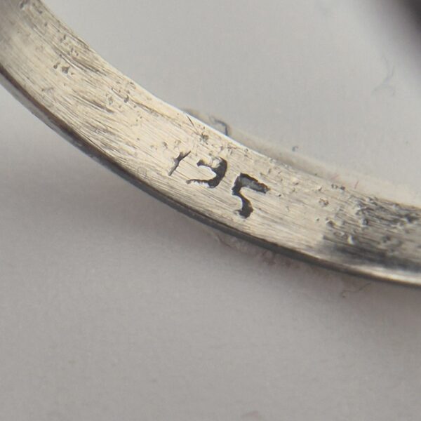 Vintage Ring van 925 Sterling Zilver met Groene Agaat Cabochon