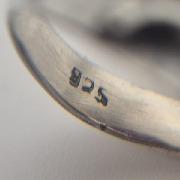 Vintage Statementring van 925 Sterling Zilver met Gefacetteerde Robijn