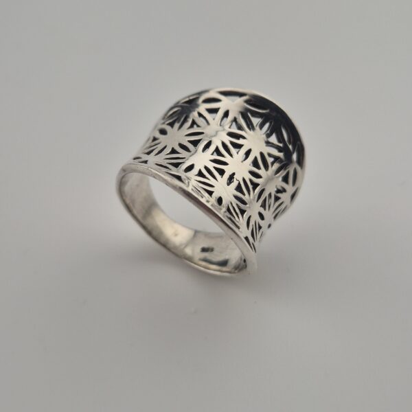 Vintage Florale Opengewerkte Statementring van 925 Sterling Zilver