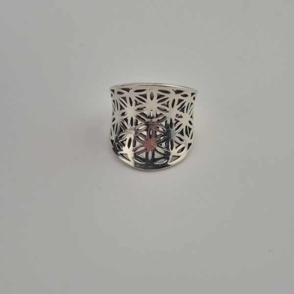 Vintage Florale Opengewerkte Statementring van 925 Sterling Zilver