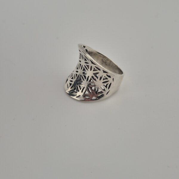 Vintage Florale Opengewerkte Statementring van 925 Sterling Zilver