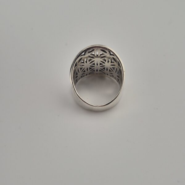 Vintage Florale Opengewerkte Statementring van 925 Sterling Zilver