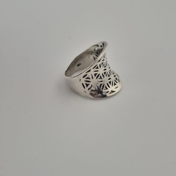 Vintage Florale Opengewerkte Statementring van 925 Sterling Zilver