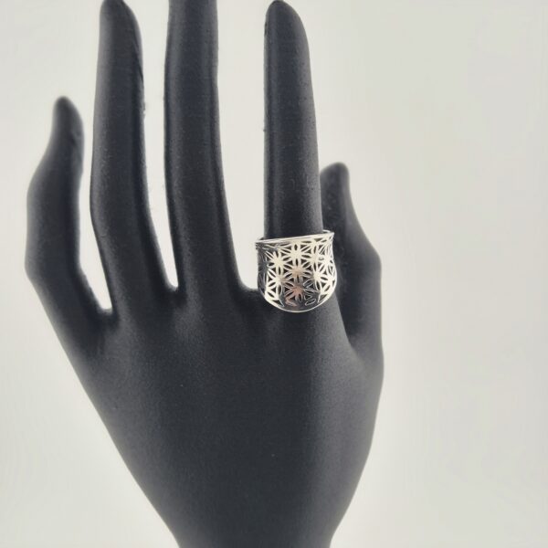 Vintage Florale Opengewerkte Statementring van 925 Sterling Zilver