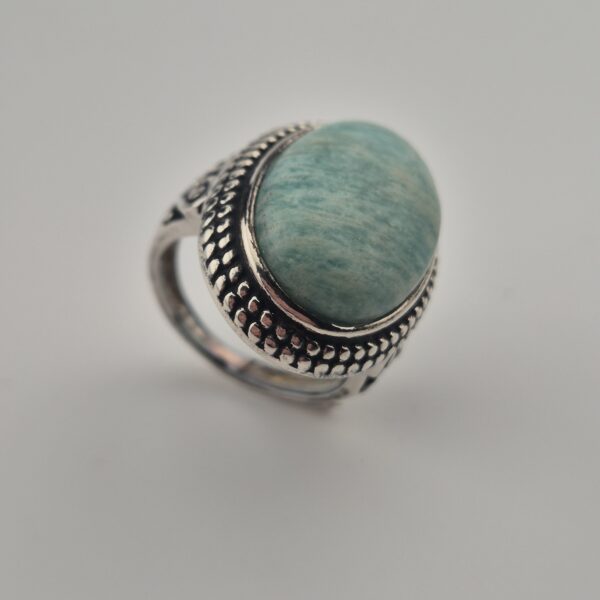 Vintage Statementring van 925 Sterling Zilver met Amazoniet