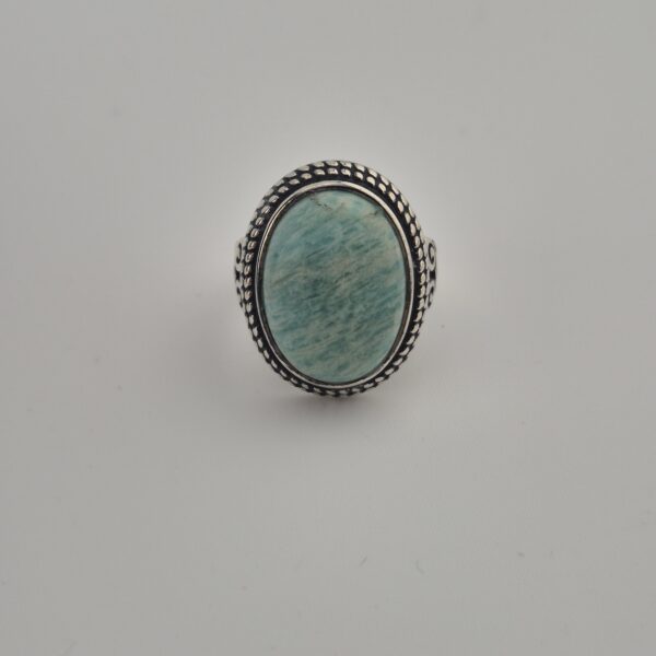 Vintage Statementring van 925 Sterling Zilver met Amazoniet