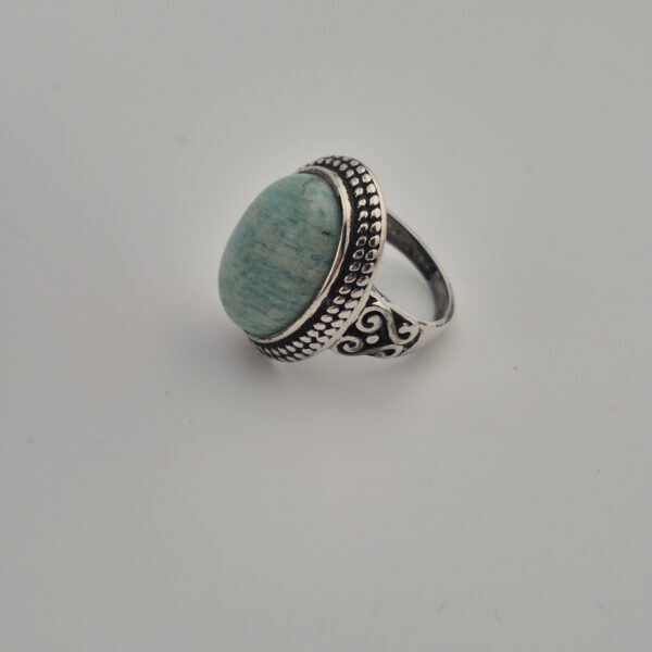 Vintage Statementring van 925 Sterling Zilver met Amazoniet