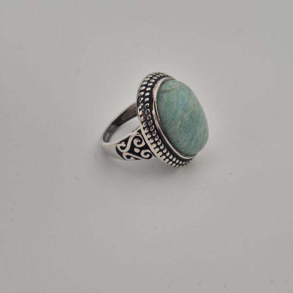 Vintage Statementring van 925 Sterling Zilver met Amazoniet