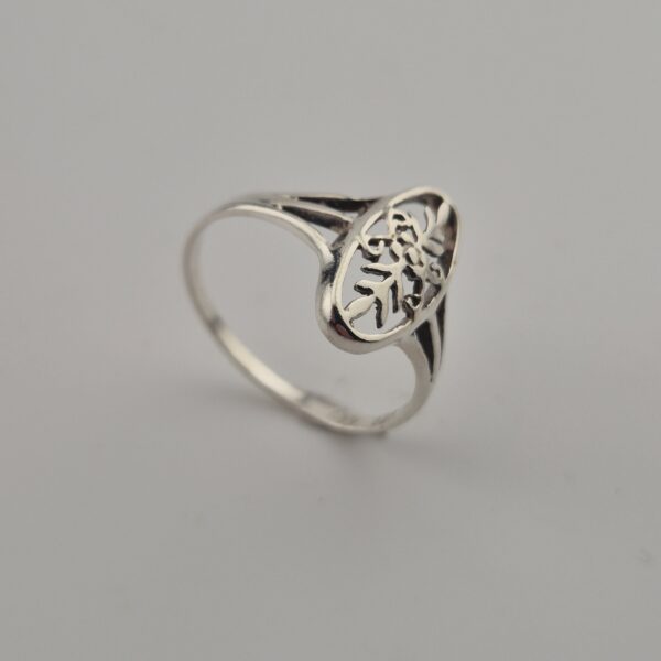 Vintage Florale Opengewerkte Ring van 925 Sterling Zilver