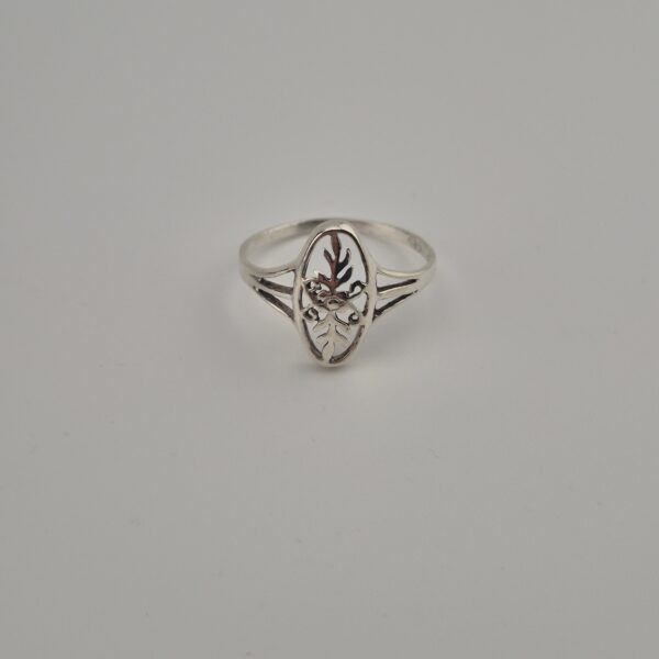 Vintage Florale Opengewerkte Ring van 925 Sterling Zilver