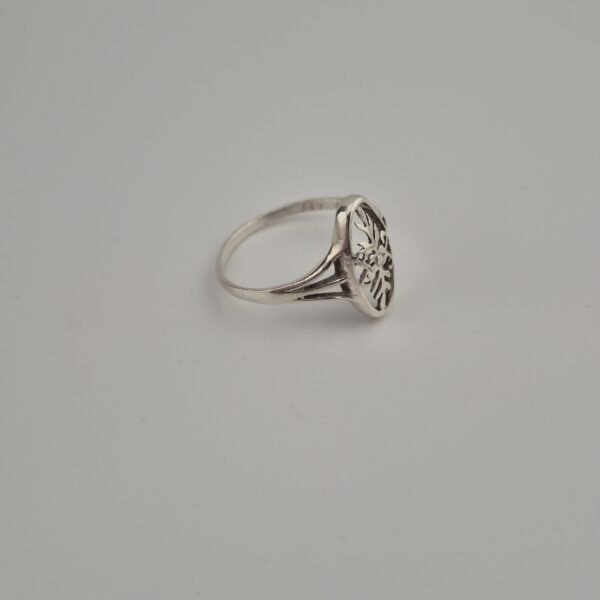 Vintage Florale Opengewerkte Ring van 925 Sterling Zilver