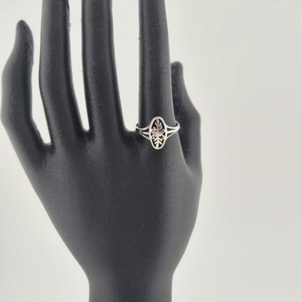 Vintage Florale Opengewerkte Ring van 925 Sterling Zilver