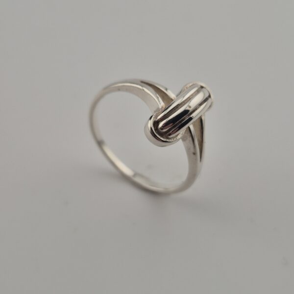 Vintage Modernistische Knoopring van 835 Zilver