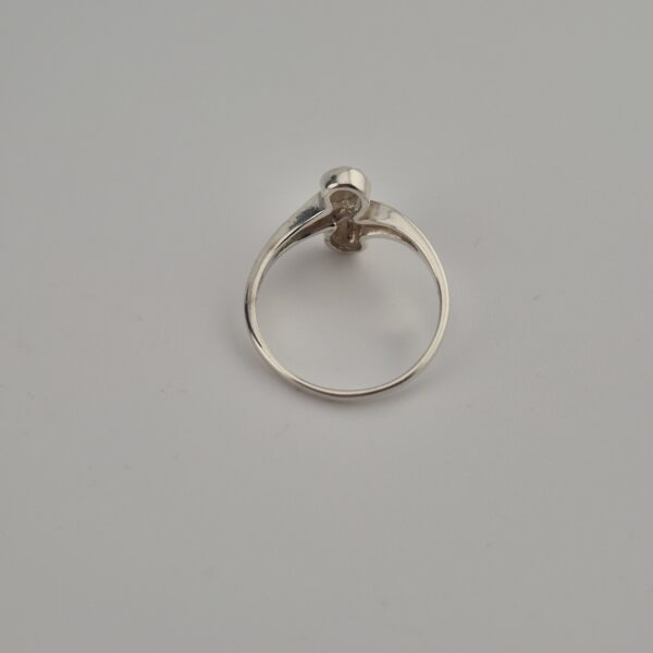 Vintage Modernistische Knoopring van 835 Zilver