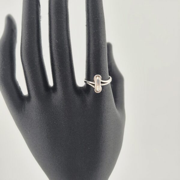 Vintage Modernistische Knoopring van 835 Zilver