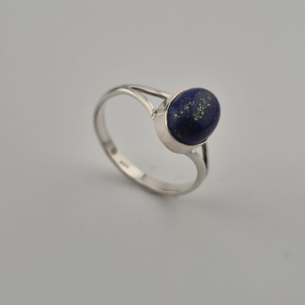 Vintage Ring van 925 Sterling Zilver met Lapis Lazuli Cabochon