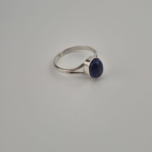 Vintage Ring van 925 Sterling Zilver met Lapis Lazuli Cabochon