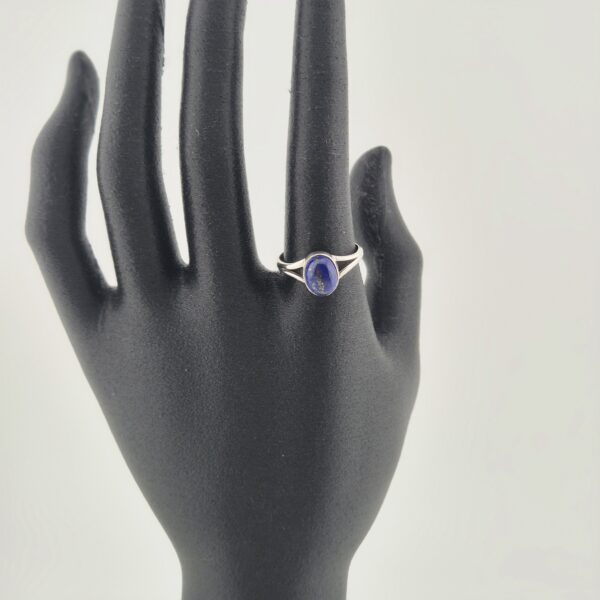 Vintage Ring van 925 Sterling Zilver met Lapis Lazuli Cabochon