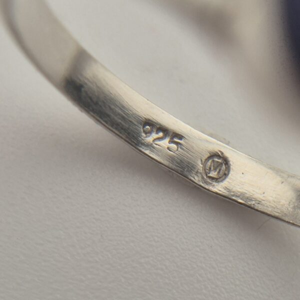 Vintage Ring van 925 Sterling Zilver met Lapis Lazuli Cabochon