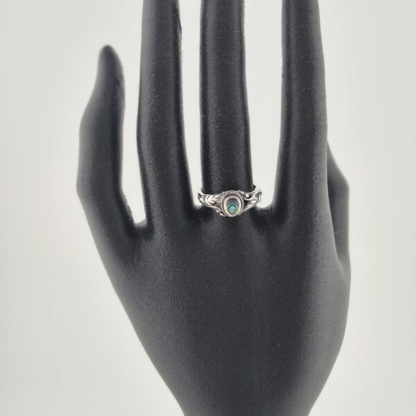 Vintage Florale Ring van 925 Sterling Zilver met Parelmoer
