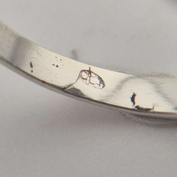 Vintage Florale Ring van 925 Sterling Zilver met Parelmoer