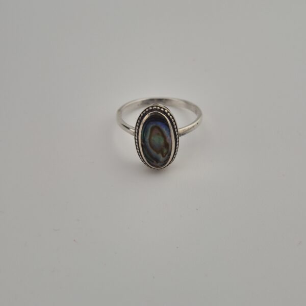 Vintage Ring van 925 Sterling Zilver met Parelmoer