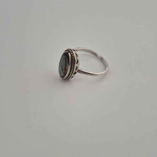 Vintage Ring van 925 Sterling Zilver met Parelmoer