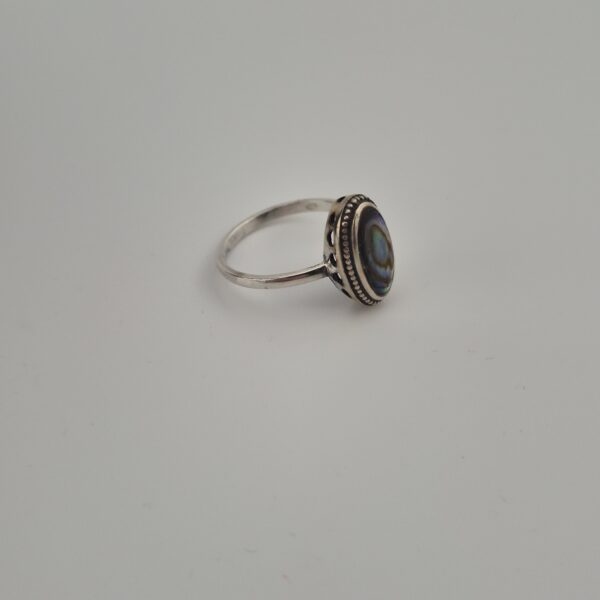 Vintage Ring van 925 Sterling Zilver met Parelmoer
