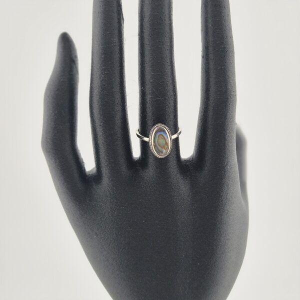 Vintage Ring van 925 Sterling Zilver met Parelmoer