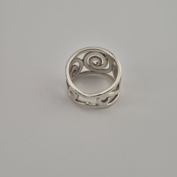 Vintage Statementring van 925 Sterling Zilver met Opengewerkte Spiralen