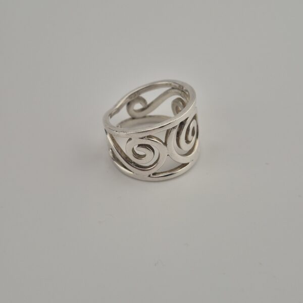 Vintage Statementring van 925 Sterling Zilver met Opengewerkte Spiralen